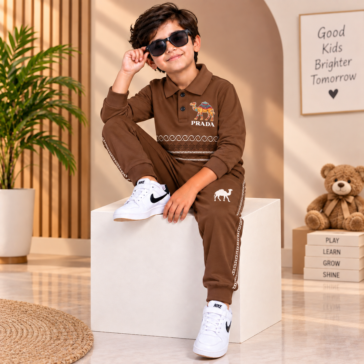 Stylish Blue Full-Sleeve Sweatshirt &amp; Pajama Set | Kids Winter Wear