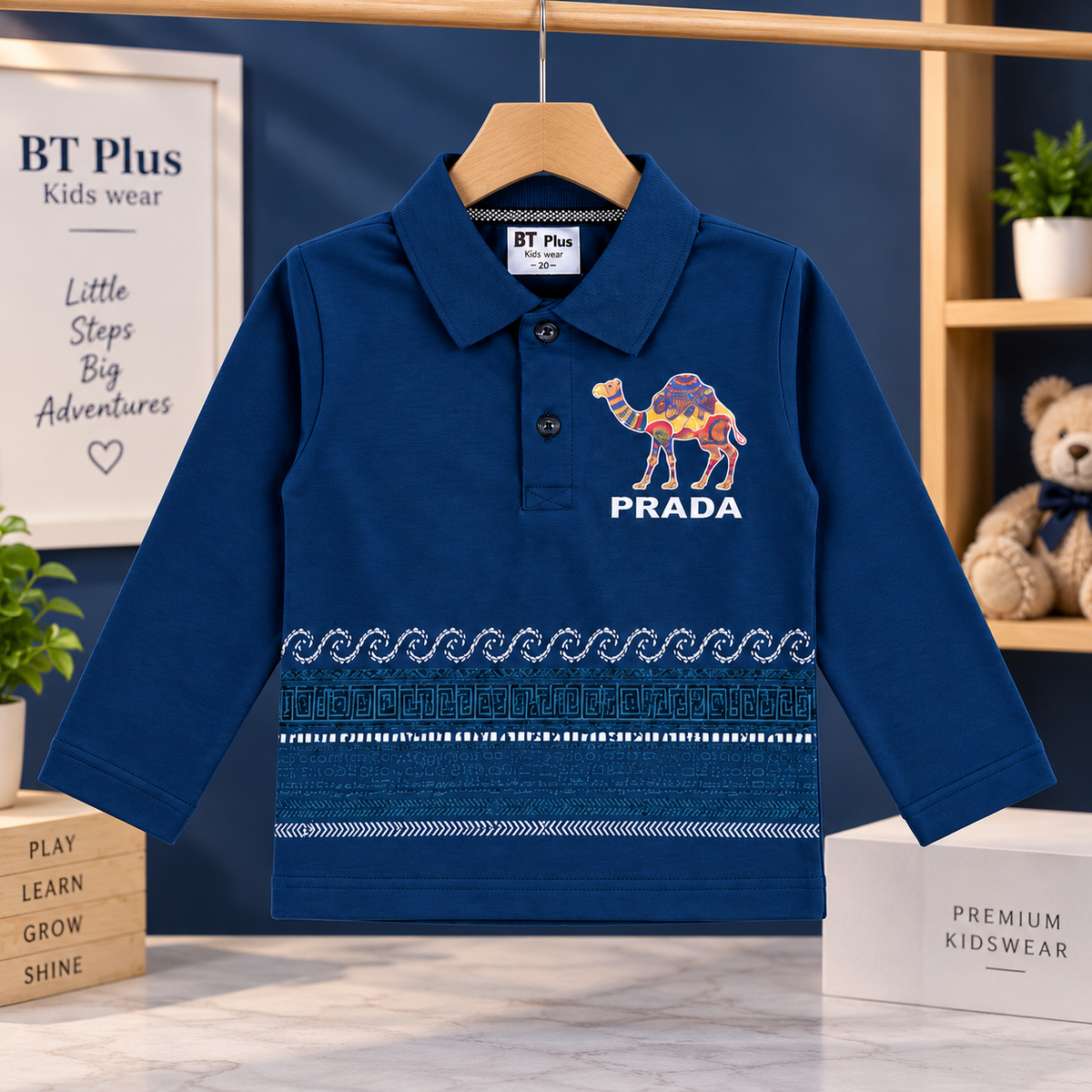 Stylish Blue Full-Sleeve Sweatshirt &amp; Pajama Set | Kids Winter Wear