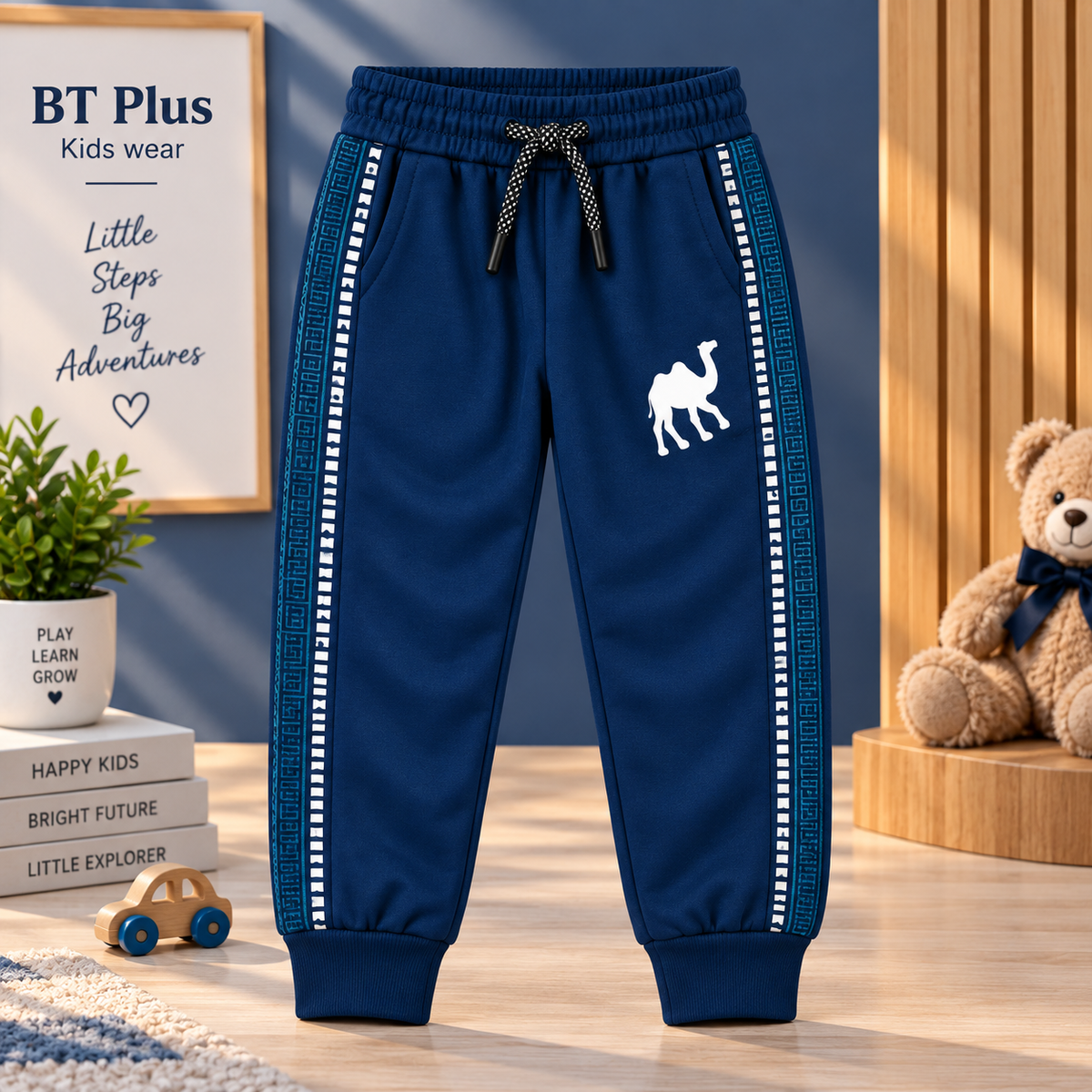 Stylish Blue Full-Sleeve Sweatshirt &amp; Pajama Set | Kids Winter Wear