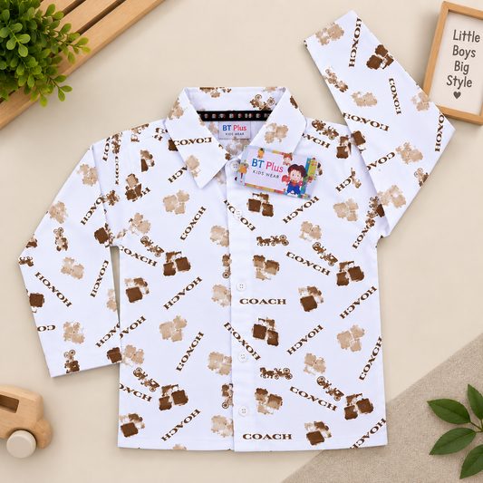 Kids Printed Sweatshirt & Jogger Set – Pink Teddy Bear Print